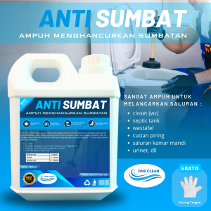DNS Cairan Anti Sumbat Saluran Air Pipa Mampet WC Wastafel tempat cuci Piring 1 Liter