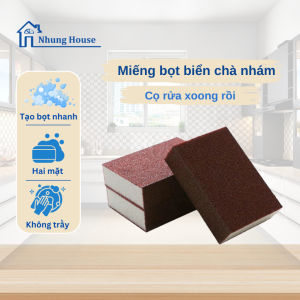 Combo 3 miếng chà nhám cọ xoong nồi loại dày biển nhám chà đáy nồi vết bẩn đen chén bát