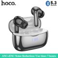 【Use time: 7 hours】HOCO EQ16 100% Original Genuine TWS True Wireless Earphone ANC+ENC Noise Reduction Bluetooth 5.3 Headset With Mic In-ear Earphone Touch Control Earbuds HD Stereo 320mAh Battery LED Power Display For All Smartphones Universal. 