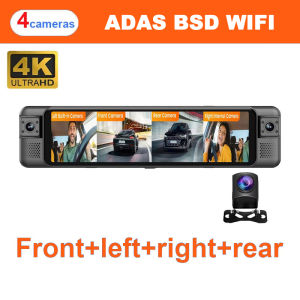 EKLEVA 4CH Dash Cam 11 Inch 4K+1K+1K+1K WIFI Rear View Mirror 4 Cameras Video recorder Car DVR ADAS BSD Night Vision 24H Parking Monitor