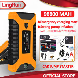 99800mAh Car Power bank High power With Pump Power Bank Car Jump Start Emergency Light With Air Pump