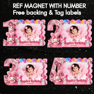 Ref Magnet Number 1-9 with Birthday Invitation