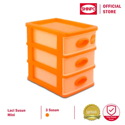 SHINPO Laci Mini Plastik 3 Susun Felicia Mini Drawer Serbaguna SPO-SIP-363-3 Multiwarna