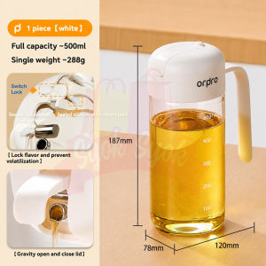 SyokSyok ORPDRO 500ML 700ML Oil Dispenser Bottle Glass Oil Vinegar Dispenser Automatic Oil Return No Drip Kitchen Pourer