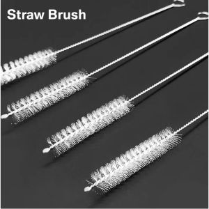 [1Pcs] Stainless Steel Straw Brush Baby Feeding Bottle Straw Cleaning Brush Multipurpose Berus Straw Botol Bayi