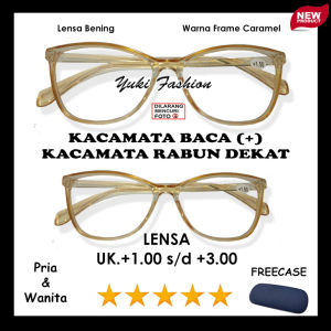 TERBARU - Kacamata Baca Plus Full Bingkai Bentuk Kotak Frame Caramel Lensa Bening Type Fullrim  Lensa Plus Baca Rabun Dekat Ukuran +1.00 s/d +3.00 PRIA WANITA - KACAMATA RABUN DEKAT TERMURAH