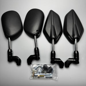 2PCS MECHANISM ALLOY STEM CLASSIC LEAF SIDE MIRROR / 360° ROTATABLE FOLDED UNIVERSAL SIDE MIRROR / NON-GRADED LENS REAR VIEW MIRROR FOR MOTORCYCLE