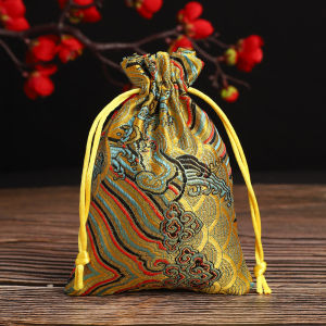YOCKY Favour Candy Gift Embroidered Wedding Party Jewelry Packaging Bag Satin Storage Bag Pouch