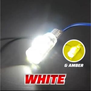 【FAST Delivery】DUAL CONTACT LED Dual Mode T15 Signal/Park Light DUAL COLOR STYLE motorcycle lights(white yellow)