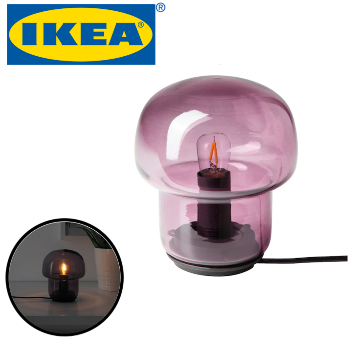 Lampe De Table IKEA TOKABO - Verre Violet - Culot E14 - Neuf Dans Son Emballage