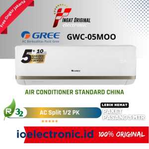 AC GREE 1/2 PK GWC-05MOO5S STANDARD NEW R32 FREE PASANG+ACESORIES MURAH