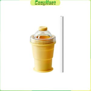 CozyNest 325ml Silicone Ice Cube Molder Cup Portable Foldable Ice Ball Maker with Cover Straw Tumbler 1Pc