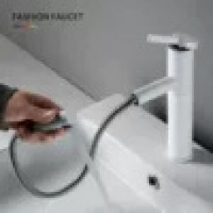 AU European-style swivel pull-out faucet for bathroom sinks countertop sinks and washbasins swivel pull-out cold and hot water faucet