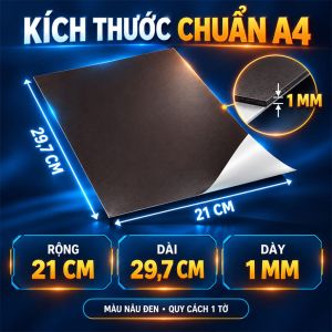 Miếng nam châm lá dẻo A2 A3 A4 A5 dày 1mm 0.5mm có keo dán decal làm giáo cụ dạy học bảng tên ghi thông tin lên bảng