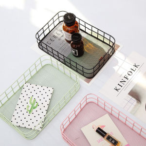 MINIMA Nordic Style Metal Cosmetic Organizer Desk Makeup Drawer Rack Storage Basket Tray