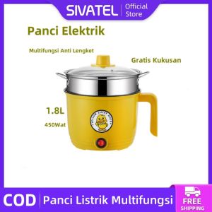 Panci Portable listrik Multifunctional Electric Frying Pan Panci Listrik Lapisan Teflon/Panci Listrik Multifungsi Free Kukusan