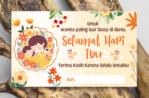 TERMURAH - Kartu Ucapan Hari Ibu / Selamat Hari Ibu/ Mother Day Card / Happy Mothers Day / Greeting Card / Gift Card / Kartu Hampers Hari Ibu