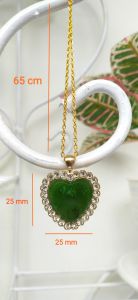 PERHIASAN KALUNG LIONTIN BATU GIOK HIJAU ACEH