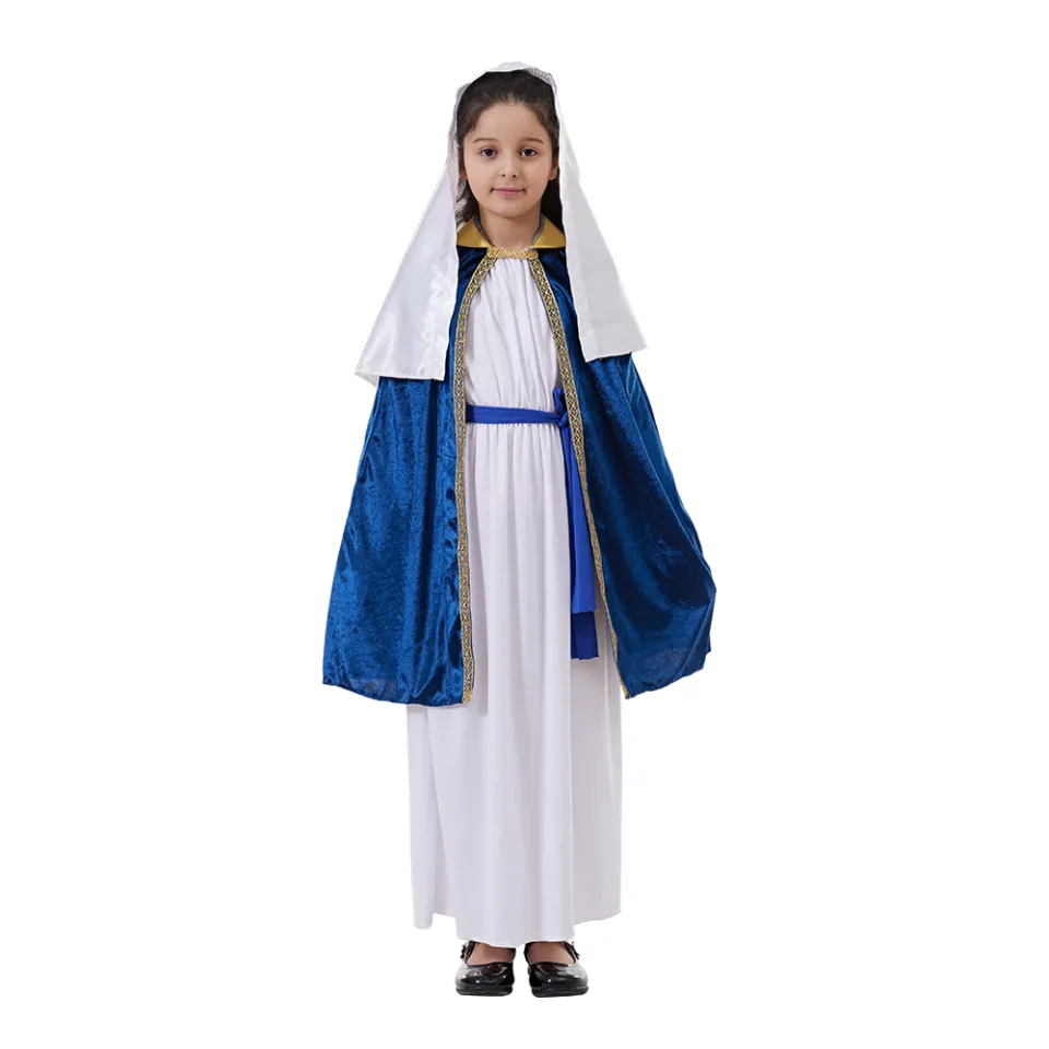 Girls Virgin Mary Costume Biblical Characters Nativity Dresses for Kids Lazada PH