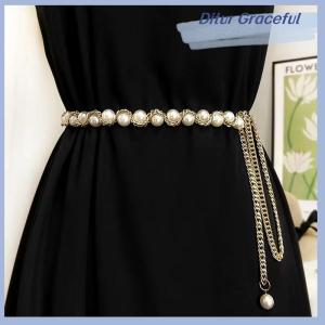 Ditur Elegant Women Belt Waist Chain Elastic Buckle Chain Belt Female Clothing Accessories
