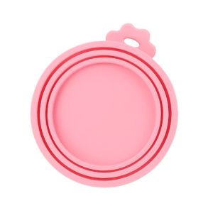 SIRENXI Silicone Nắp đóng hộp đựng thức ăn cho thú cưng Hoạt hình Mềm Nắp đậy cho mèo 3 trong 1 Nắp hộp thực phẩm 3 trong 1 Nắp muỗng lon cho thú cưng Thú Cưng