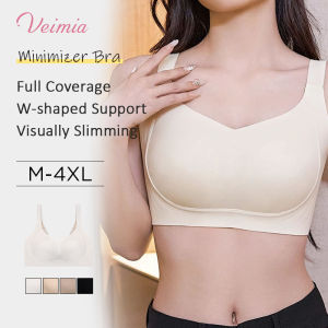 【OFFICIAL】 Full-coverage W-shaped Seamless Bra Summer Thin Seamless Underwear Plus-size Bra To Prevent Sagging Supports Side Boob Support And Push-up Full Cup Ultra-thin