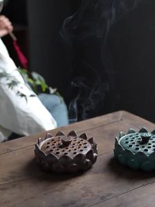 LZD  Ceramic Large Mosquito Repellent Burner Household Mosquito Smudge  Tray with Lid Fireproof Indoor Mosquito Repellent Argy Wormwood Aromatpy Stove Incense Coil Burner