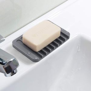 Silicone Soap Dish Eco-friendly Soft Silicone Bathroom Plate Holder Tray Storage