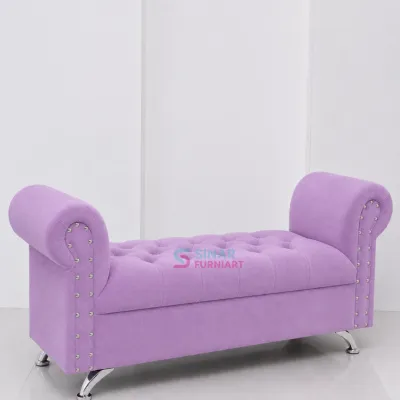 Set Sofa Bench Carol dengan Stool Poliester Warna Cinnamon/Champagne - Kaki Stainless Steel