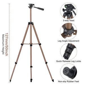 Weifeng WT3130 Protable Lightweight Aluminum Camera Tripod with Rocker Arm Carry Bag for Canon Nikon Sony DSLR Camera DV Camcorder