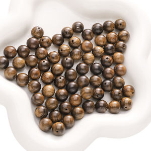 30ชิ้น/ล็อต10มม. ลูกปัดไม้ทรงกลมลูกบอลลายทางลูกปัดร้อยหลวมสำหรับสร้อยคอ DIY สร้อยข้อมืออุปกรณ์อัญมณีทำจากงานฝีมือ