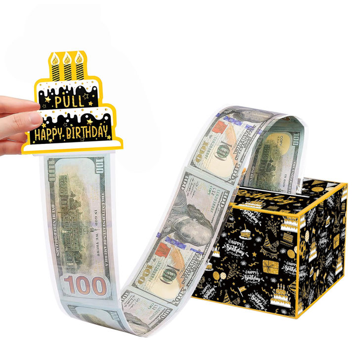 HAPPY BIRTHDAY MONEY Box For Cash Pull Money Gift Box Set DIY Box Gift U0S2  EUR 5,70 - PicClick FR