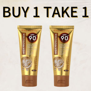 Kiss Beauty Sunscreen Cream SPF90 PA+++ 60ml uv plus high protection skintone cream new collagen
