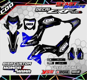 DECAL PREMIUM HONDA CRF 150 L FULL BODY CUSTOM NAMA / DECAL FULL BODY HONDA CRF 150 L SUPER GLOSSY