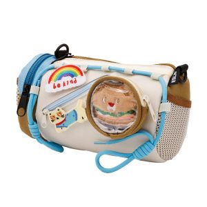 Bicycle Handlebar Bag DIY 2L Large Capacity Macaron Bag High-Quality Nylon Zipper Waterproof
