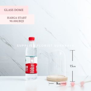SFS - GLASS DOME CLASSIC FLOWER DOME KUBAH KACA FLOWER DOME ALAS KAYU PRESERVED FLOWER GELAS KACA BUNGA DISPLAY GLASS BOX KACA KUBAH