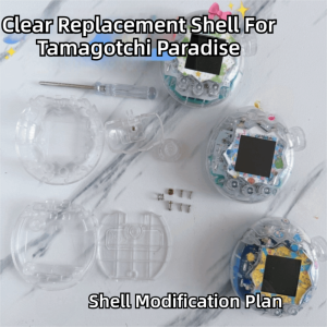 YUDESHUI Premium Hard Shell Shell Replacement Transparent Crystal Diy Customization Shell Tools Included Shell Modification for Tamagotchi Paradise Pet Machine Accessory
