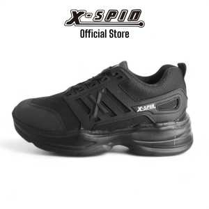 Sepatu Sneakers Pria Hitam Full Sepatu Sekolah running Hitam Sepatu Olahraga Sepatu Jogging X-Spin