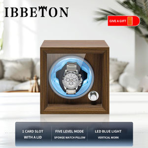 IBBETON Luxury Wood Watch Winder High-End 2 4 6 Slot Automatic Watch Case With Mabuchi Motor Watch Cabinet Ambient Light Clock Storage Box Watch Box