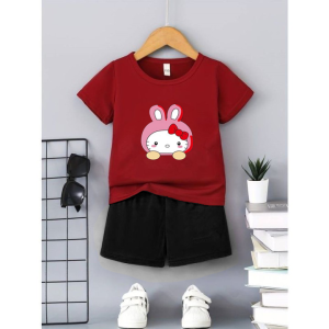 Toddler Kids KING & Crown Print Summer Set T-shirt & Casual Shorts Baby Boys Clothes