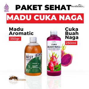 Best Honey Paket Bundling Diet Detox  Paket Detoks  Paket Asam Lambung  Cuka Buah Naga 250 ML dan Madu Aromatic 350 GR