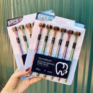 [Siêu Sale] Combo 6 Bàn Chải Đánh Răng 3 Chiều TOOTHBRUSH - ROTATING BRISTLES THREE- HEAD Cao Cấp Lông Mềm