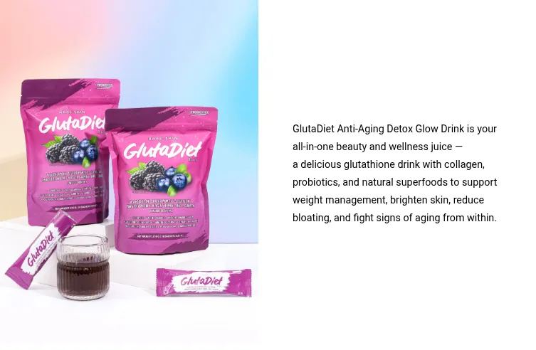 GlutaDiet Anti-Aging Detox Glow Drink – 10s | Glutathione Collagen Slimming  & Bloating Support Collagen Boosting Skin Revitalizing Glowing Complexion  With Glutathione - Lazada