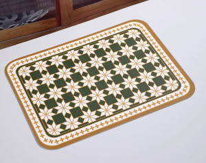 Kitchen Drain Pad Tabletop Absorbent Placemat Checkered Pattern Decorative Table Mat Keimav-official