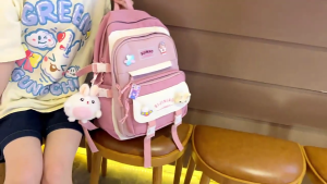 Kids School Backpack Girls Laptop Backpack Elementary School Bags Bookbags with Pins and Pendant for Teen Children