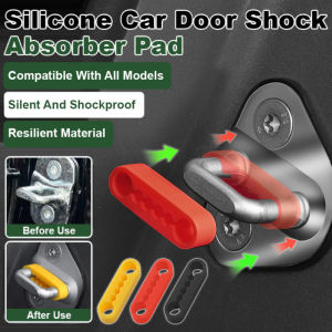 Car Door Lock Protector Silicone Shock Absorbing Pad Vibration Dampening Cushion Noise Reduction Anti Collision Bumper Guard Automotive Interior Accessories