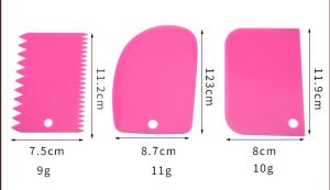 Set 3 Cạp Phết Bột Cắt Bột Chà Láng Bánh Chuyên Nghiệp Tạo Vân Bánh Kem