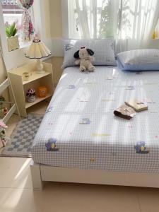 Dansunreve bông bộ bọc nệm 3in1 Nữ Hoàng Vua bedsheet cho bé trai chó hoạt hình Phi Hành Gia khuôn mẫu Bộ vỏ chăn ga gối