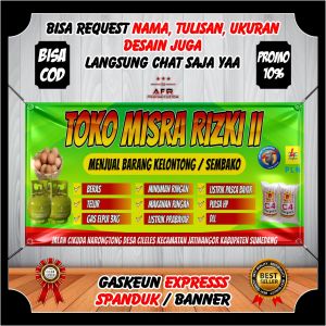 Spanduk Banner Toko Kelontong - Banner Toko Jualan Aneka Makanan dan Minuman Kopi Dan Lain Lain Murah Berkualitas Desain Keren
