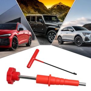 GFNIE4 Nylon Tapered Guide Tube Tire Valve Core Tools Sturdy Construction T-Hook Design Valve Stem Puller Tool Kit Quickly Replacement Valve Core Replacement Car Tire Maintenance